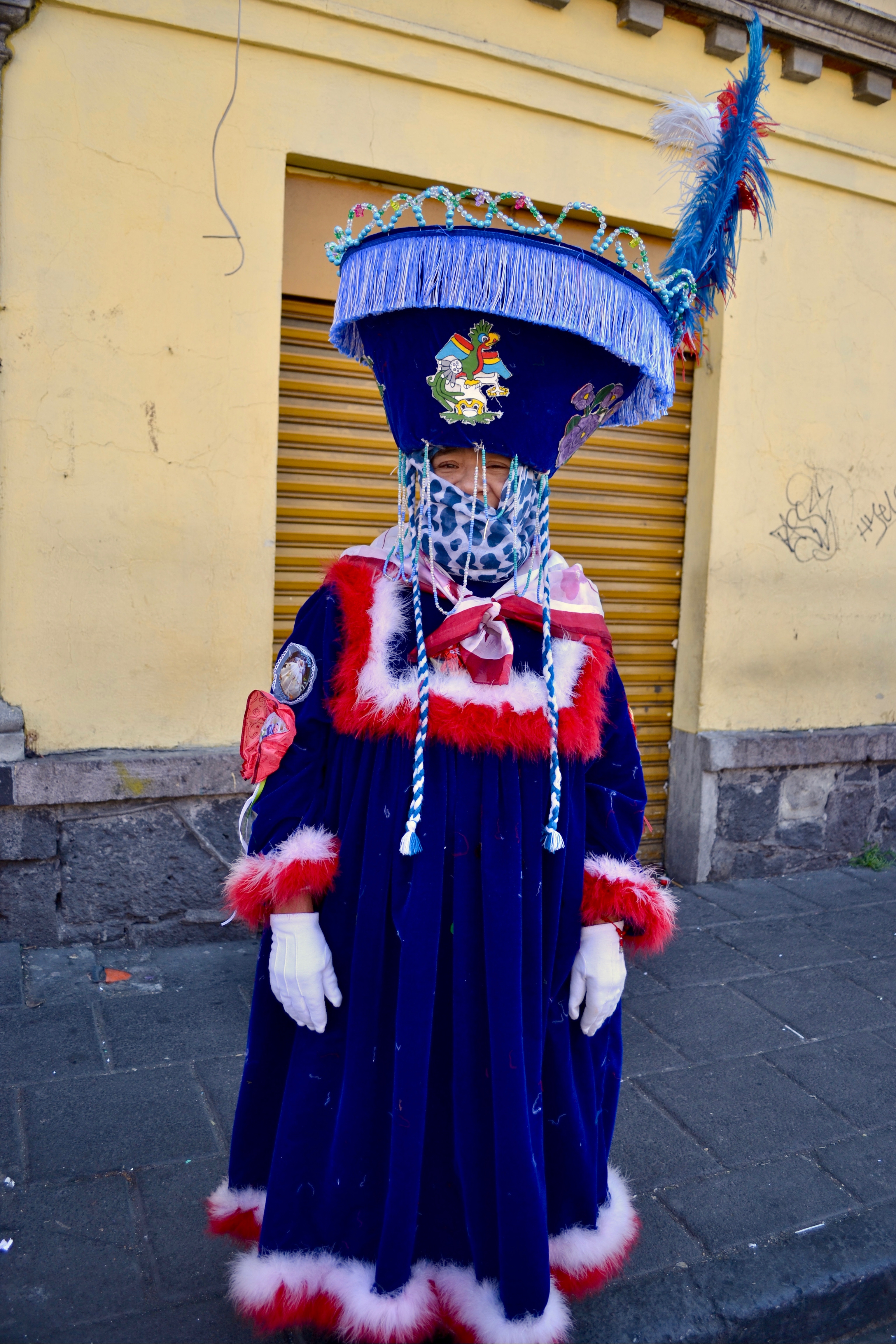 A Chinelo dancer in Xochimilco, Feb. 2, 2019.
